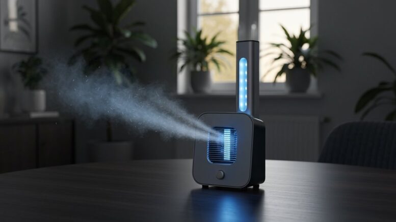 Ionisator lädt Luftpartikel auf